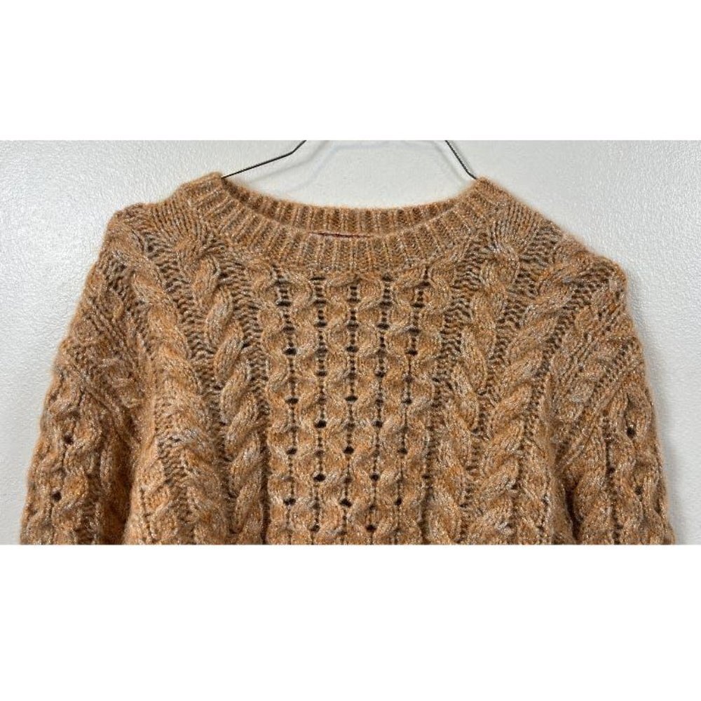 SIES MARJAN METALLIC GOLD CABLE KNIT  SWEATER XS - Picture 2 of 7